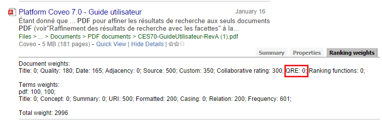 Document wihtout a QRE Value