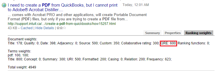 Document with a QRE Value