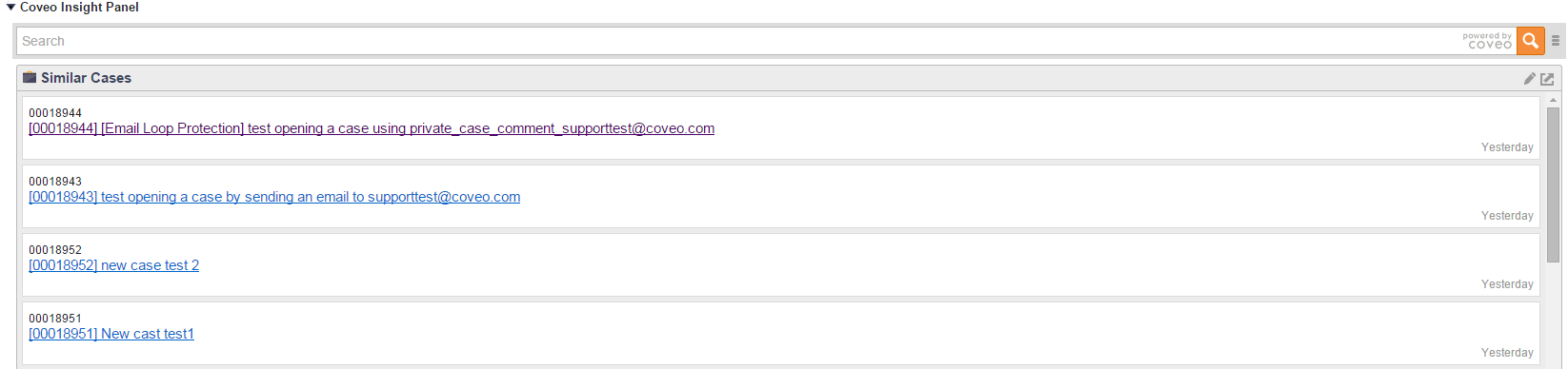 Coveo Insight Panel