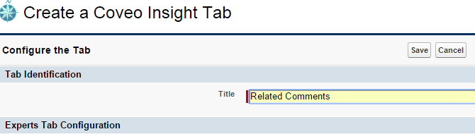 Create a Coveo Insight Tab